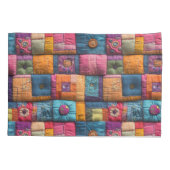 Wispelturige Patchwork Dekbedpatroon: Kleurrijk On Kussensloop (Achterkant)
