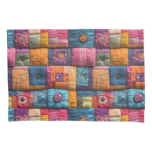 Wispelturige Patchwork Dekbedpatroon: Kleurrijk On Kussensloop (Voorkant)