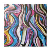 Wisperende Abstracte kunst met handschilderingen Tegeltje (Voorkant)