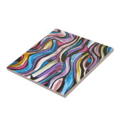 Wisperende Abstracte kunst met handschilderingen Tegeltje (Zijkant)