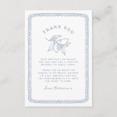 Wispige citroenillustratie | Blauwe bruidsdouche Bedankkaart (Voorkant)