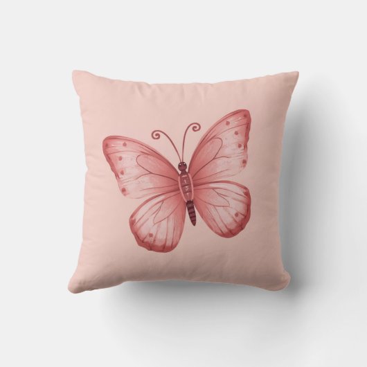 Wispige Roze Vlinder Kussen (Achterkant)