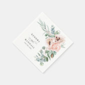 Wispy Beige en Roze Romantic Floral Servet (Hoek)