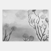 Wispy Black en White Inpakpapier Vel (Voorkant 3)