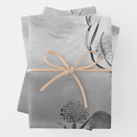 Wispy Black en White Inpakpapier Vel (In situ)