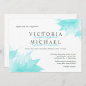 Wispy Blue Floral Wedding Invitations Kaart (Voorkant / Achterkant)