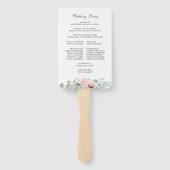 Wispy Boho Waterverf Poppies Trouwprogramma Handwaaier (Achterkant)