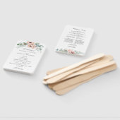 Wispy Boho Waterverf Poppies Trouwprogramma Handwaaier (Niet-gemonteerd)