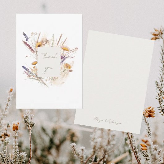 Wispy Botanical Baby shower Dank u Bedankkaart