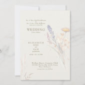 Wispy Botanical Cream Beide Ouders Bruiloft Kaart (Voorkant)