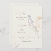 Wispy Botanical Cream Beide Ouders Bruiloft Kaart (Voorkant / Achterkant)