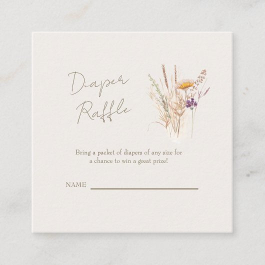 Wispy Botanische Cream Luier Raffle Kaart (Voorkant)