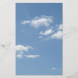 Wispy Clouds Powder Blue Sky Briefpapier