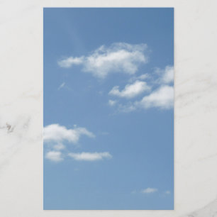 Wispy Clouds Powder Blue Sky Briefpapier