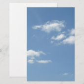 Wispy Clouds Powder Blue Sky Briefpapier (Voorkant / Achterkant)