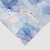 Wispy Doorschijnend Blauw Bloemen Decoupage Papier (Detail)