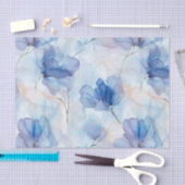 Wispy Doorschijnend Blauw Bloemen Decoupage Papier (Craft)
