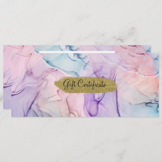 Wispy Etheral Pastel Waterverf Cadeaucertificaat Kaart (Voorkant / Achterkant)
