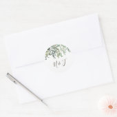 Wispy Eucalyptus Bunch Bloemengroen Huwelijk Ronde Sticker (Envelop)