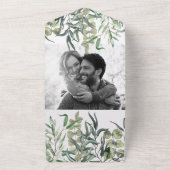 Wispy Eucalyptus Greenery Minimal Wedding All In One Uitnodiging (Buitenkant)