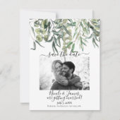 Wispy Eucalyptus Greenery Wedding Sla de datum op Kaart (Voorkant)