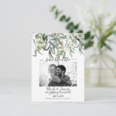 Wispy Eucalyptus Greenery Wedding Sla de datum op Kaart (Staand voorkant)