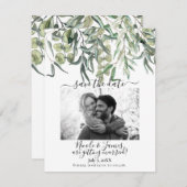 Wispy Eucalyptus Greenery Wedding Sla de datum op Kaart (Voorkant / Achterkant)