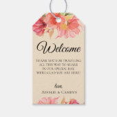Wispy Floral Champagne Wedding Welcome Bag Cadeaulabel (Voorkant)