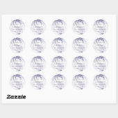 Wispy Floral Dusty Plum Dank je Ronde Sticker (Vel)
