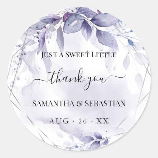 Wispy Floral Dusty Plum Dank je Ronde Sticker (Voorkant)