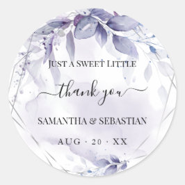 Wispy Floral Dusty Plum Dank je Ronde Sticker