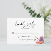 Wispy Floral Wedding RSVP-kaart RSVP Kaartje (Staand voorkant)