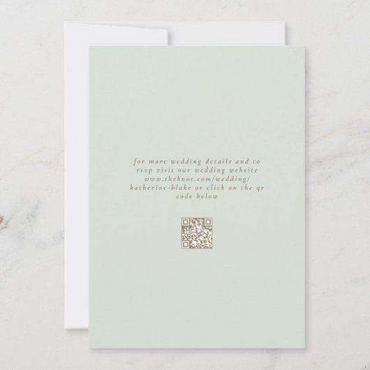 Wispy gebladerte licht salie bruiloft uitnodiging (Achterkant)