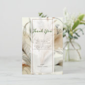 Wispy Green Modern Botanical Boho Dank u Kaart (Staand voorkant)