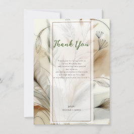 Wispy Green Modern Botanical Boho Dank u Kaart