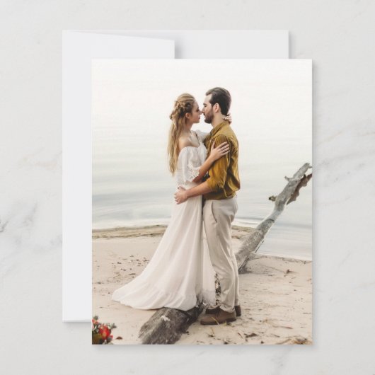 Wispy Green Modern Botanical Boho Save the Date Kaart (Achterkant)