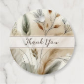 Wispy groen moderne botanische boho bruiloft bedankjes labels (Achterkant)