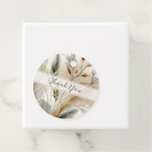 Wispy groen moderne botanische boho bruiloft bedankjes labels (In situ)