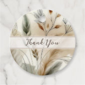 Wispy groen moderne botanische boho bruiloft bedankjes labels (Voorkant)