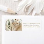 Wispy groen moderne botanische boho bruiloft etiket (Insitu)