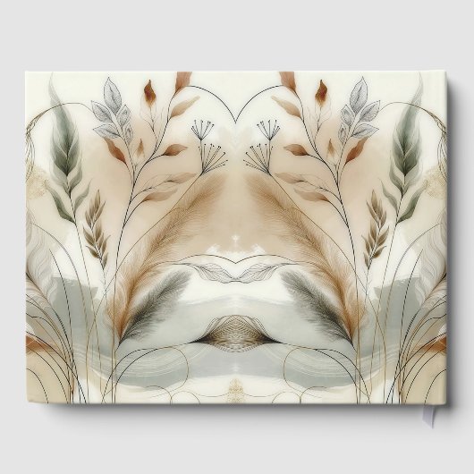 Wispy groen moderne botanische boho bruiloft gastenboek (Achterkant)