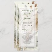 Wispy groen moderne botanische boho bruiloft programmakaart (Voorkant / Achterkant)