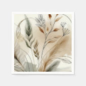 Wispy groen moderne botanische boho bruiloft servet (Voorkant)