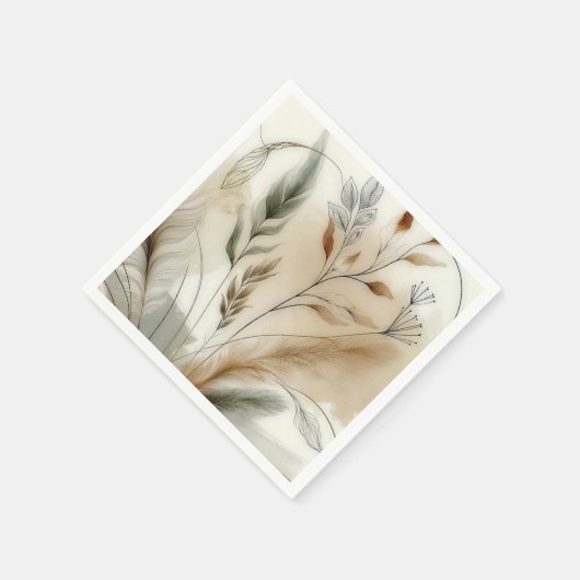 Wispy groen moderne botanische boho bruiloft servet (Hoek)