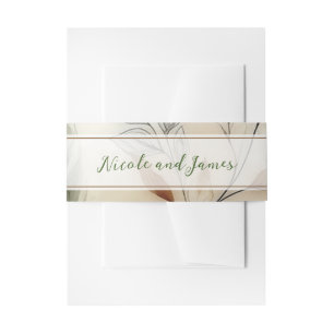 Wispy groen moderne botanische boho bruiloft uitnodigingen wikkel