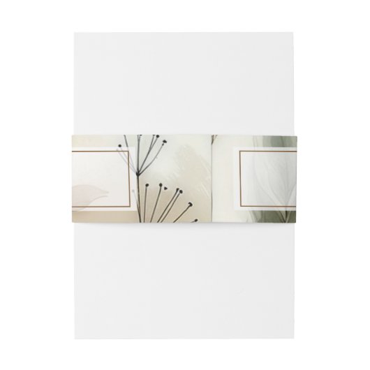 Wispy groen moderne botanische boho bruiloft uitnodigingen wikkel (Achterkant Voorbeeld)