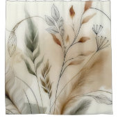 Wispy Groen Moderne Botanische Boho Douchegordijn (Voorkant)