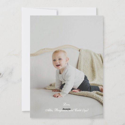 Wispy Holly Green en Rode Waterverf Foto Feestdagenkaart (Achterkant)