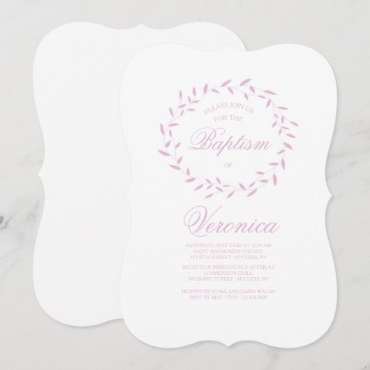 Wispy krans uitnodiging (Voorkant / Achterkant)