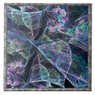 Wispy meerkleurige fractal tegeltje